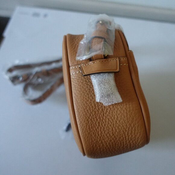 J. Crew Signet Crossbody camera Leather Bag Purse in Italian Leather brown - Picture 7 of 15